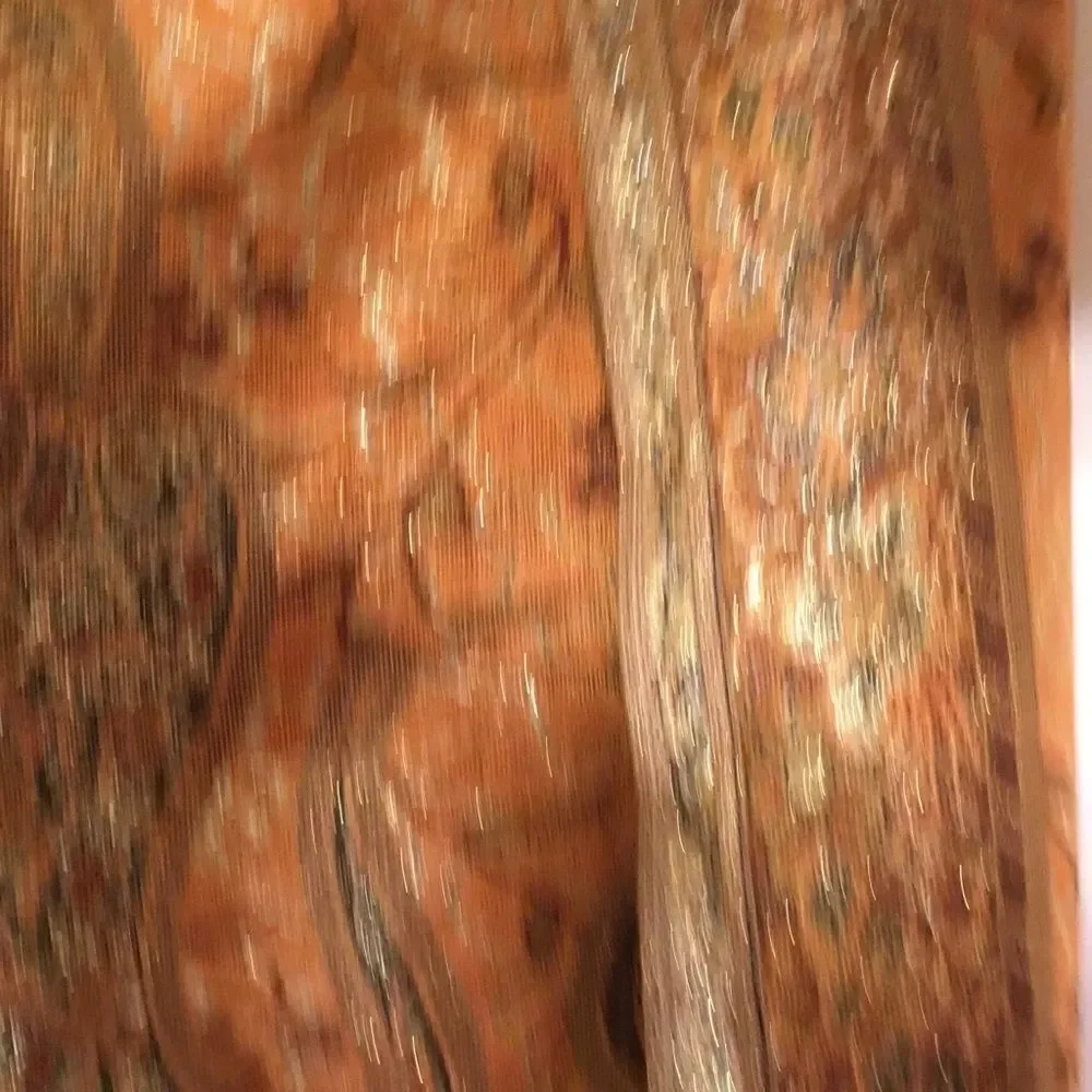 NWOT Orange and Browns with Silver Threads Scarf or Stole/Wrap